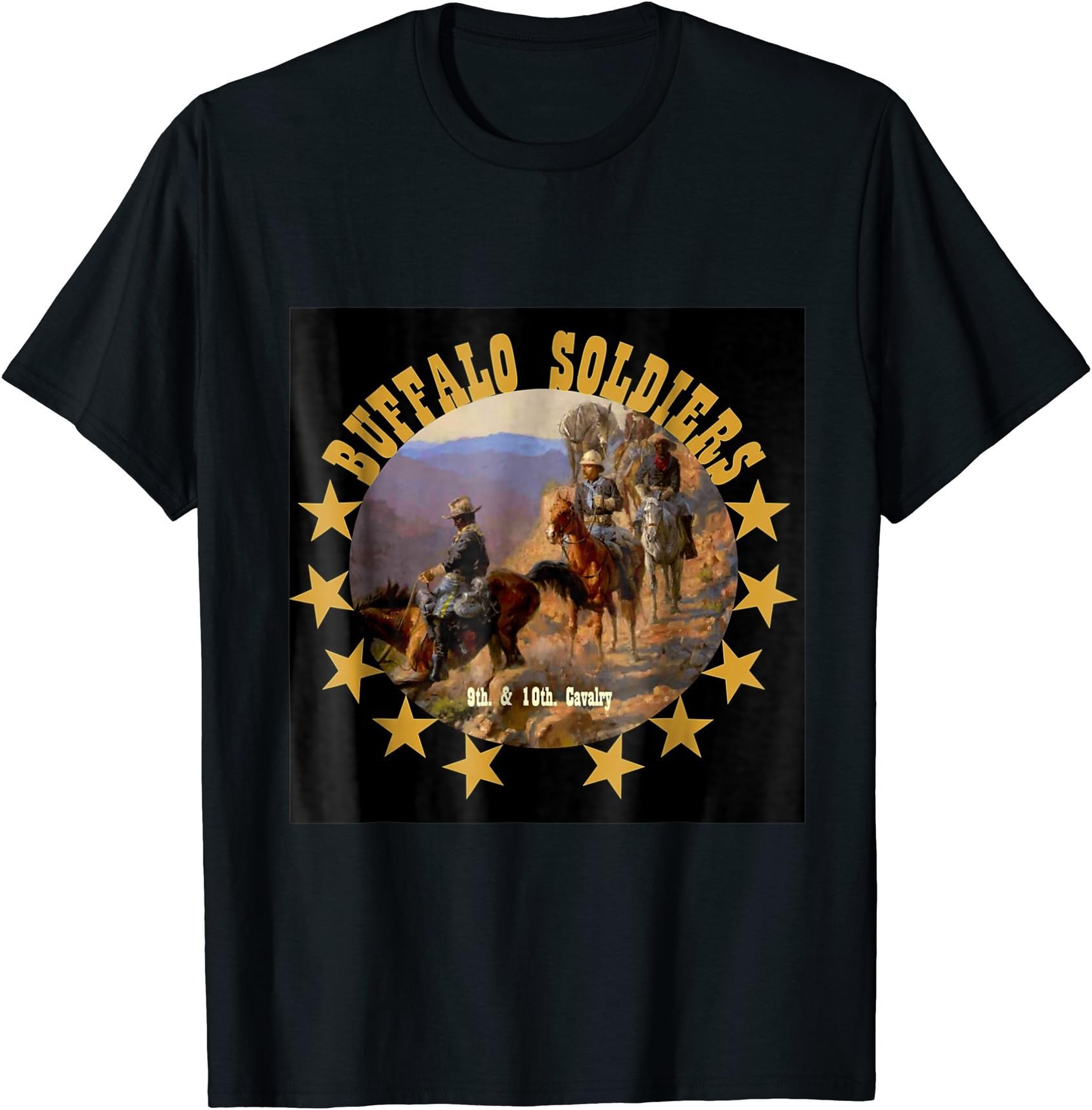African American Buffalo Soldiers 9th and 10 Cavalry T-ShirtOEKO-TEX STANDARD 100