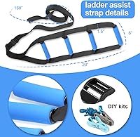 Vista 3 de Asistencia de escalera de cama, ayudante de dominadas y ayudante para sentarse, 4 agarres de mango, dispositivos de asistencia de riel de cama