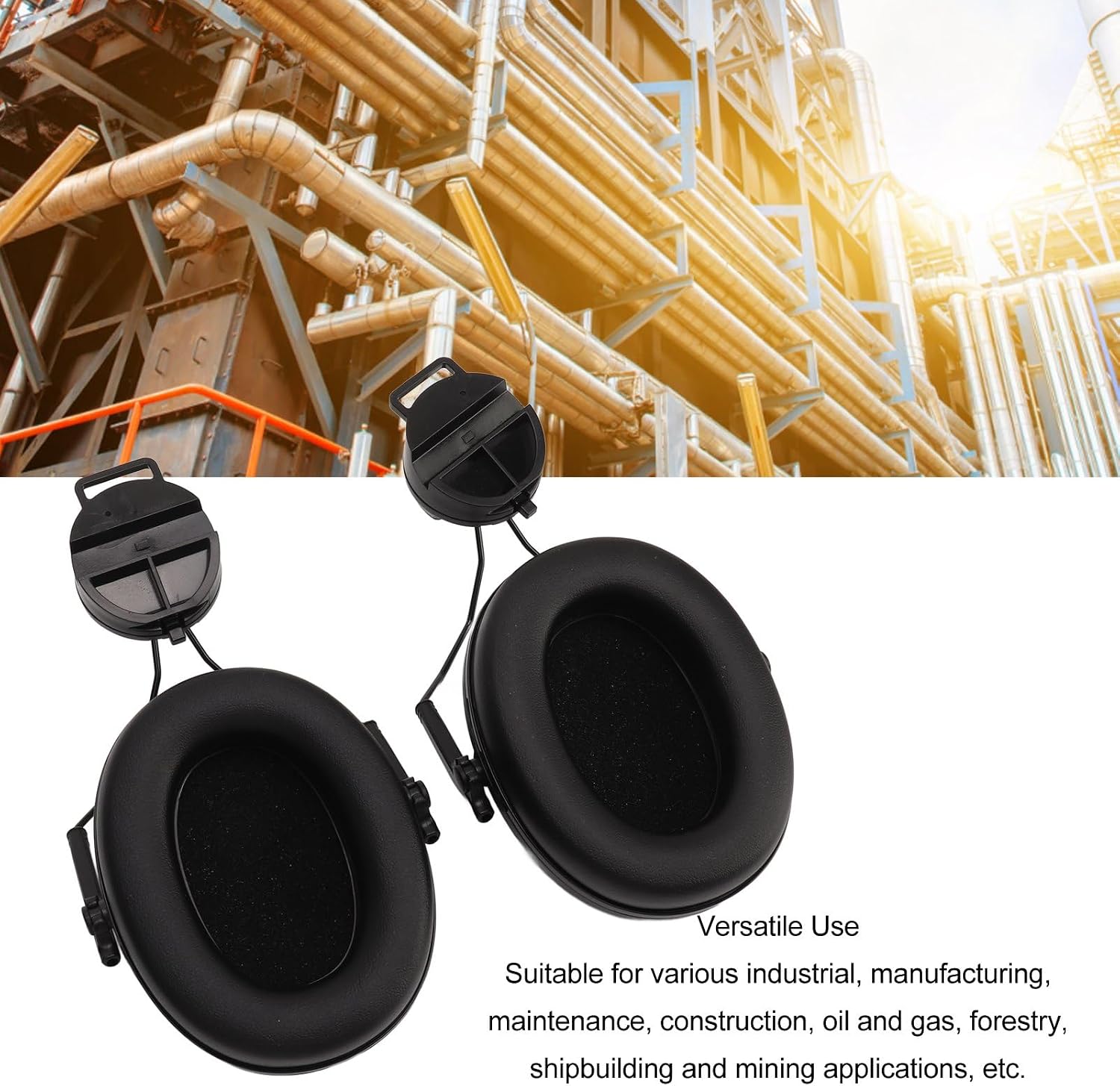 Dioche 1 Pair Helmet Attachable Ear Muff Noise Canceling Soft Comfortable Ear Sound Blocking Ear Muff for Industry Factory