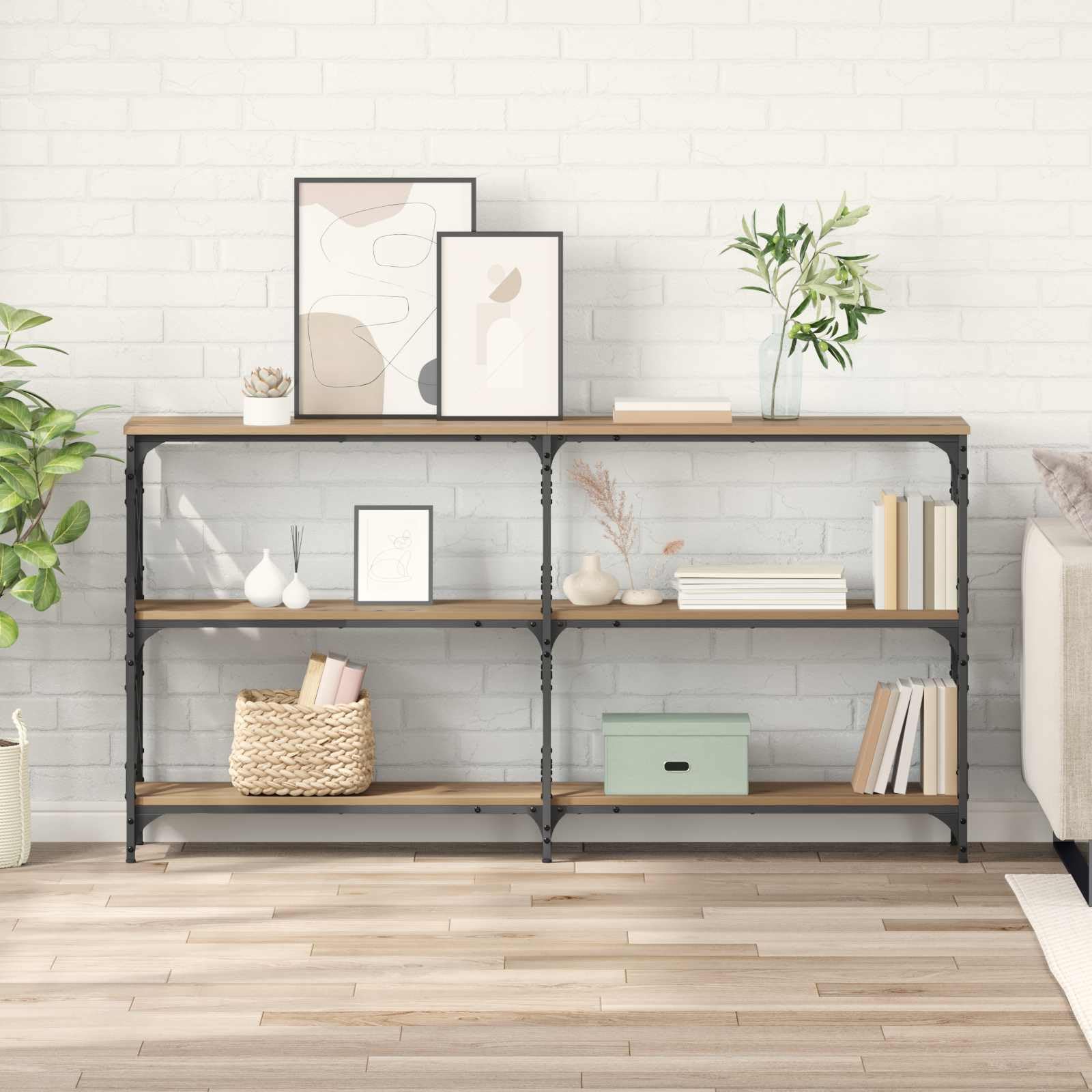 Console étroite de 28 cm pour optimiser le rangement d'un salon
