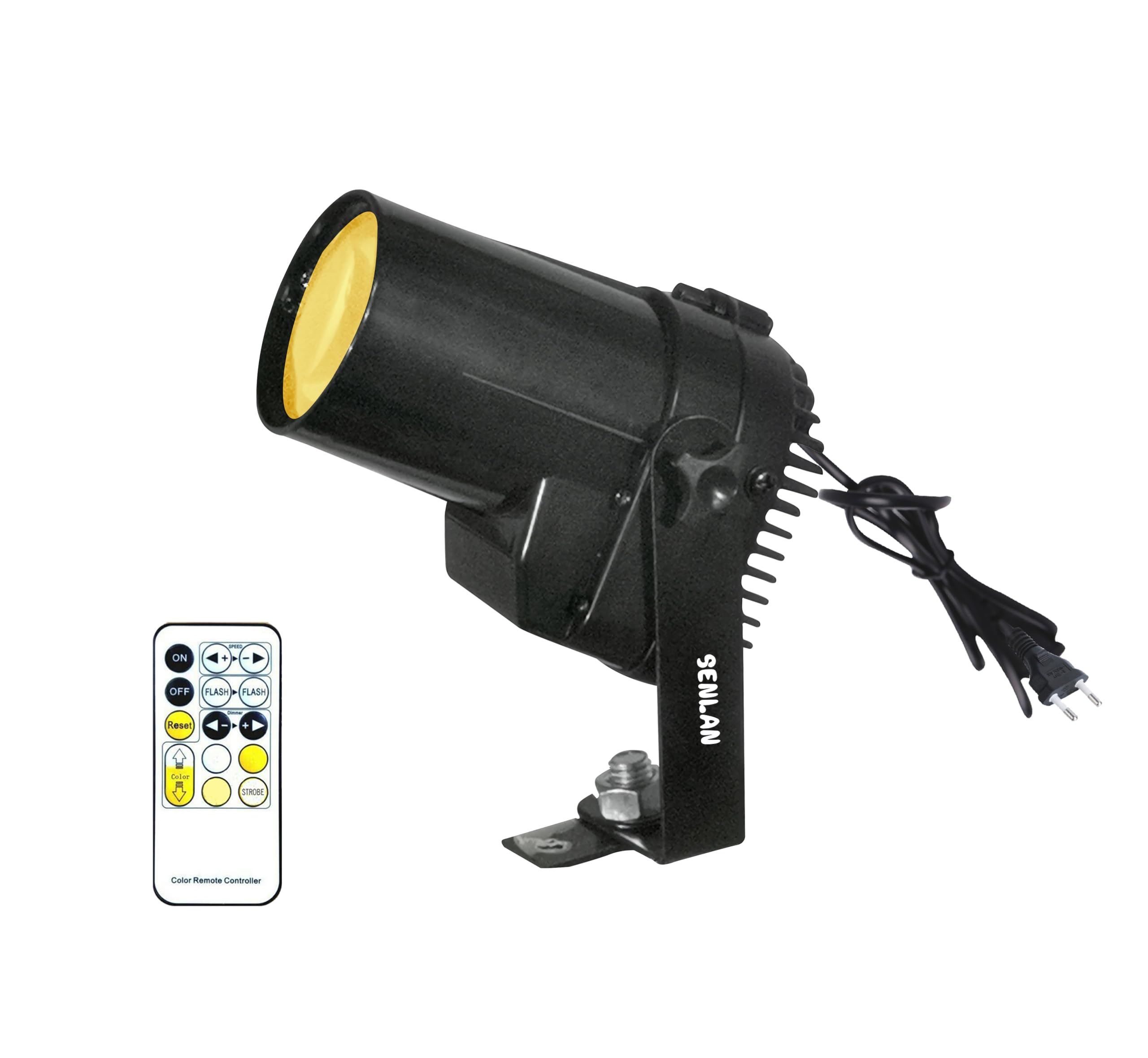 PinSpot-Light, SENLAN 12 W, doppio bianco/bianco freddo e bianco caldo, luce LED da discoteca per Mirro Ball, PinSpot-DJ luci per palcoscenico con controller IR