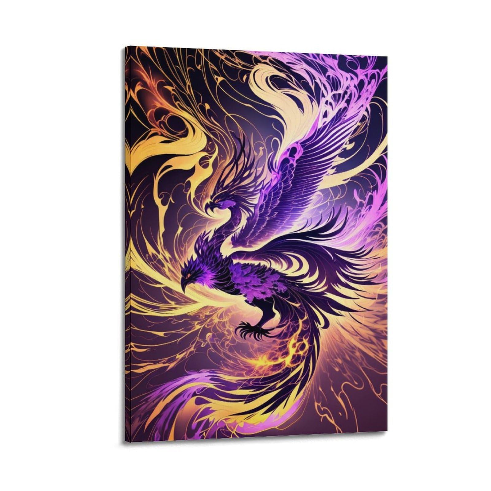 WPHSFX Bird Posters Phoenix Legend Poster Decorative Painting Canvas Wall Posters And Art Picture Print Modern Family Bedroom Decor Posters 24x36inch(60x90cm)