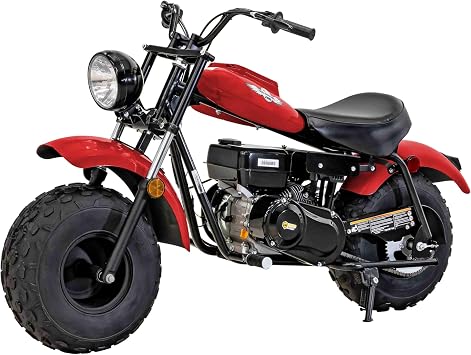 M MASSIMO MOTOR Warrior200 196CC 6.5 HP Engine Super Size Mini Moto Trail Bike MX Street for Kids and Adults Wide Tires Motorcycle Powersport Red