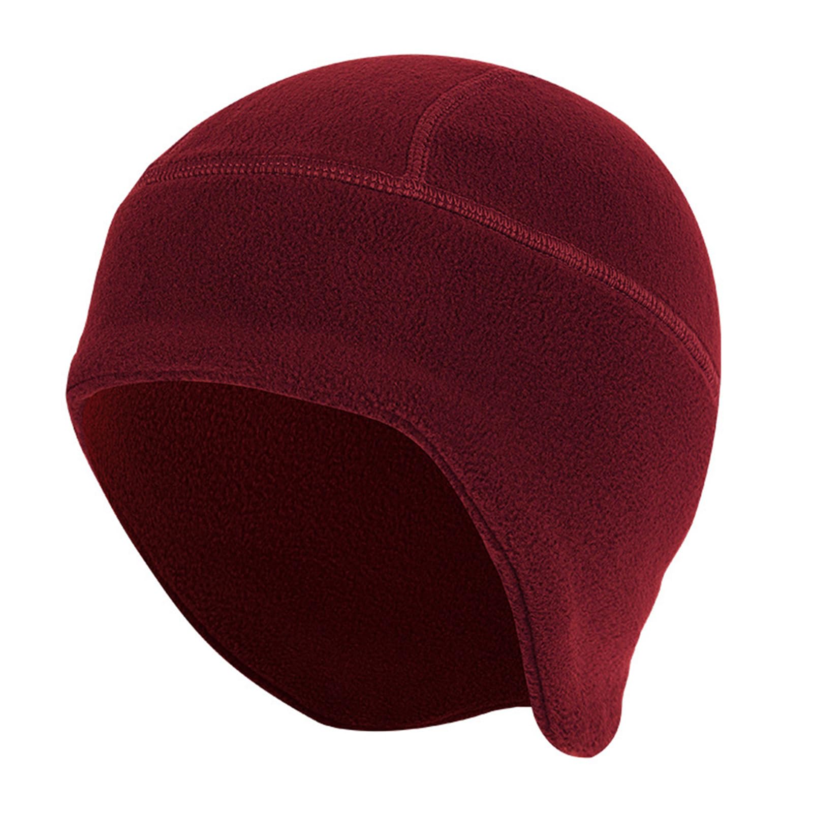 Dsgzkk Hat,Winter Skull Hat for Outdoor Sports Ear Muff Windproof Hiking Skiing Headwear Thickened Fleece Hat Wine Red