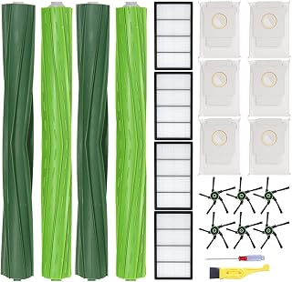 21 Pack Replacement Parts for iRobot Roomba s9 (9150) s9+ s9 Plus (9550) s Series Robot Vacuum Cleaner Kits (2 Set Roller Brush + 4 Filters + 6 Side Brushes + 6 Bags + 1 Brush + 1 Screw Driver)