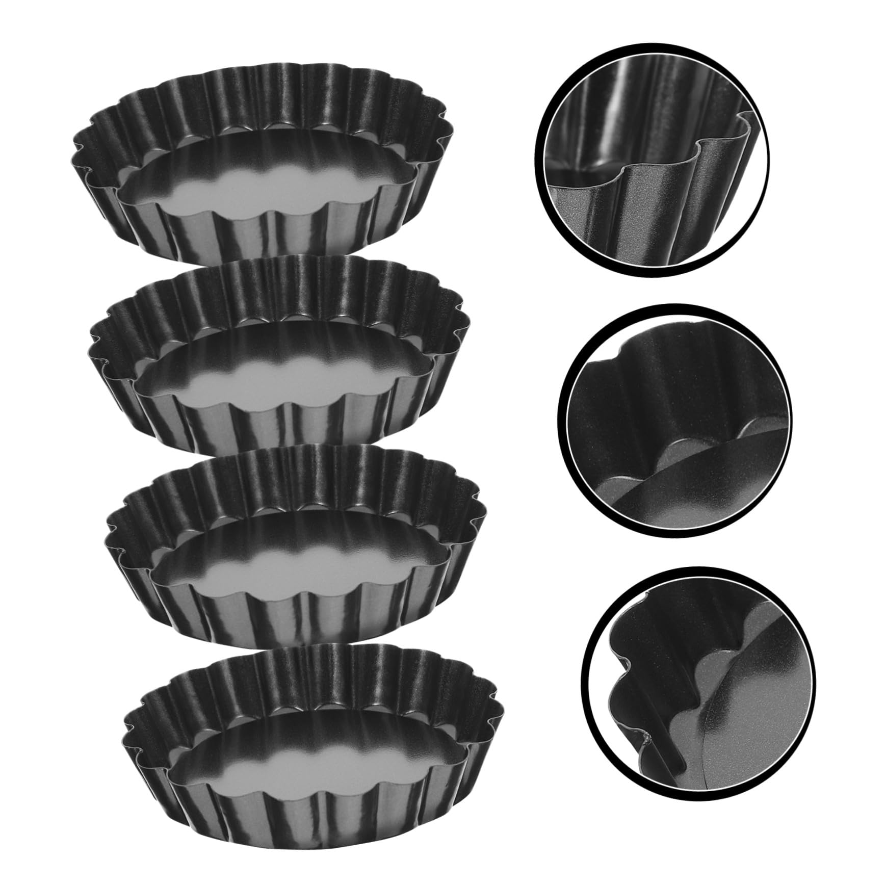 VALICLUD 8pièces Moules à Tartelettes Rondes Antiadhésifs à Fond Amovible pour Mini-gâteaux et Tartes