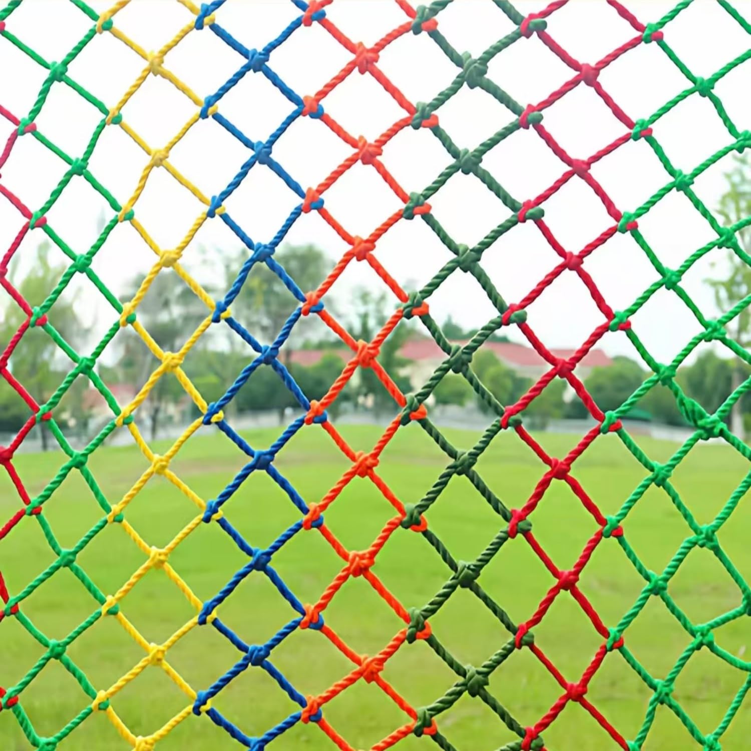 Lxlambentive Child Safety Net, Coloured Protective Netting, Strong Nylon Braided Mesh 6/8/10mm Rope, 10cm Mesh, Cat Safety Net For Balcony & Wall Decorative Fence Net(10mm rope,2x6m)