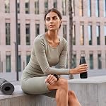 Mont-Clair l'O Stainless Steel Water Bottle, Vacuum Insulated - BPA Free, 12h Hot & 24h Cold Drinks Bottle, Metal, 500ML Leakproof, Ideal for Adult, Kids, Running - Black