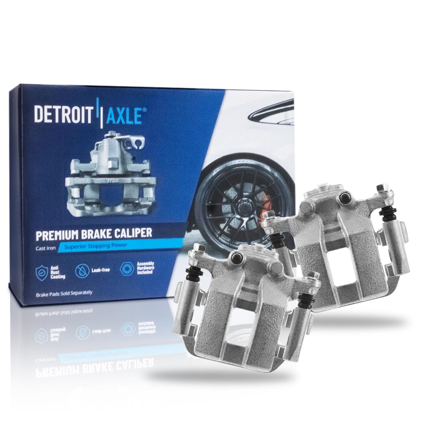 Detroit Axle - Rear Brake Calipers w/Brackets for 2011-2022 Nissan LEAF