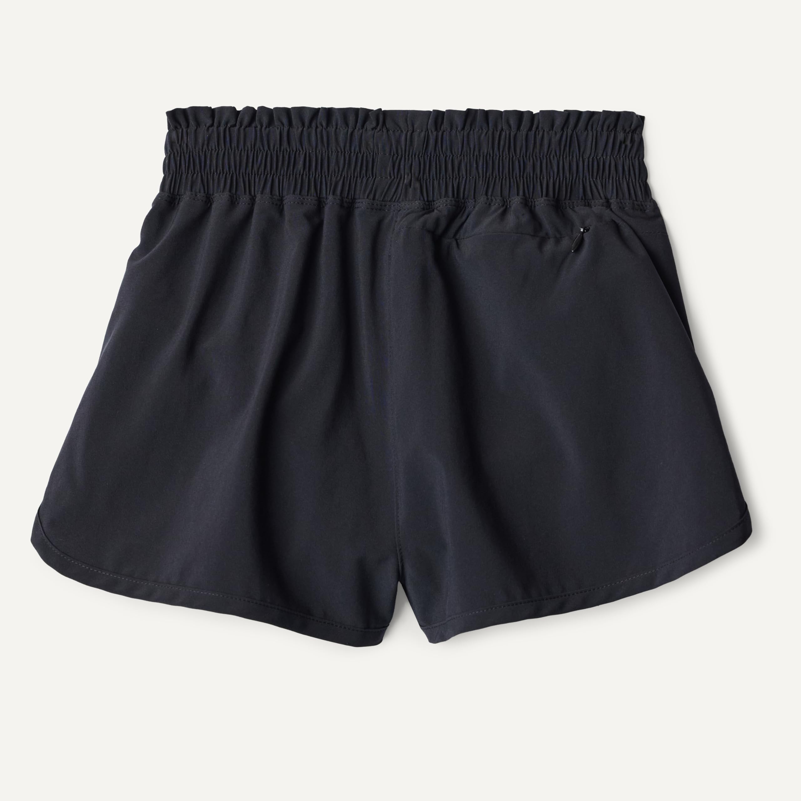 Amazon Essentials Pantalones Cortos Deportivos de Talle Alto y Tejido Elástico de Alto Rendimiento con Cintura Elástica Niñas
