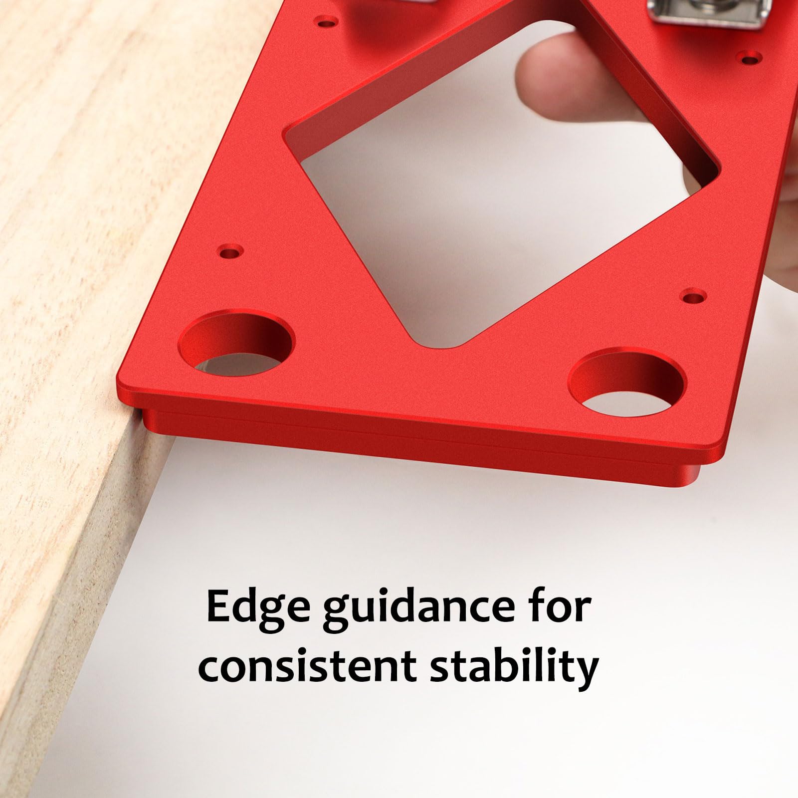 Butée d'angle pour rail de guidage, rail de guidage à angle droit à 90° usiné CNC 300 mm, compatible avec Festool et Makita, butée avec guide de bord pour scies circulaires (rouge)