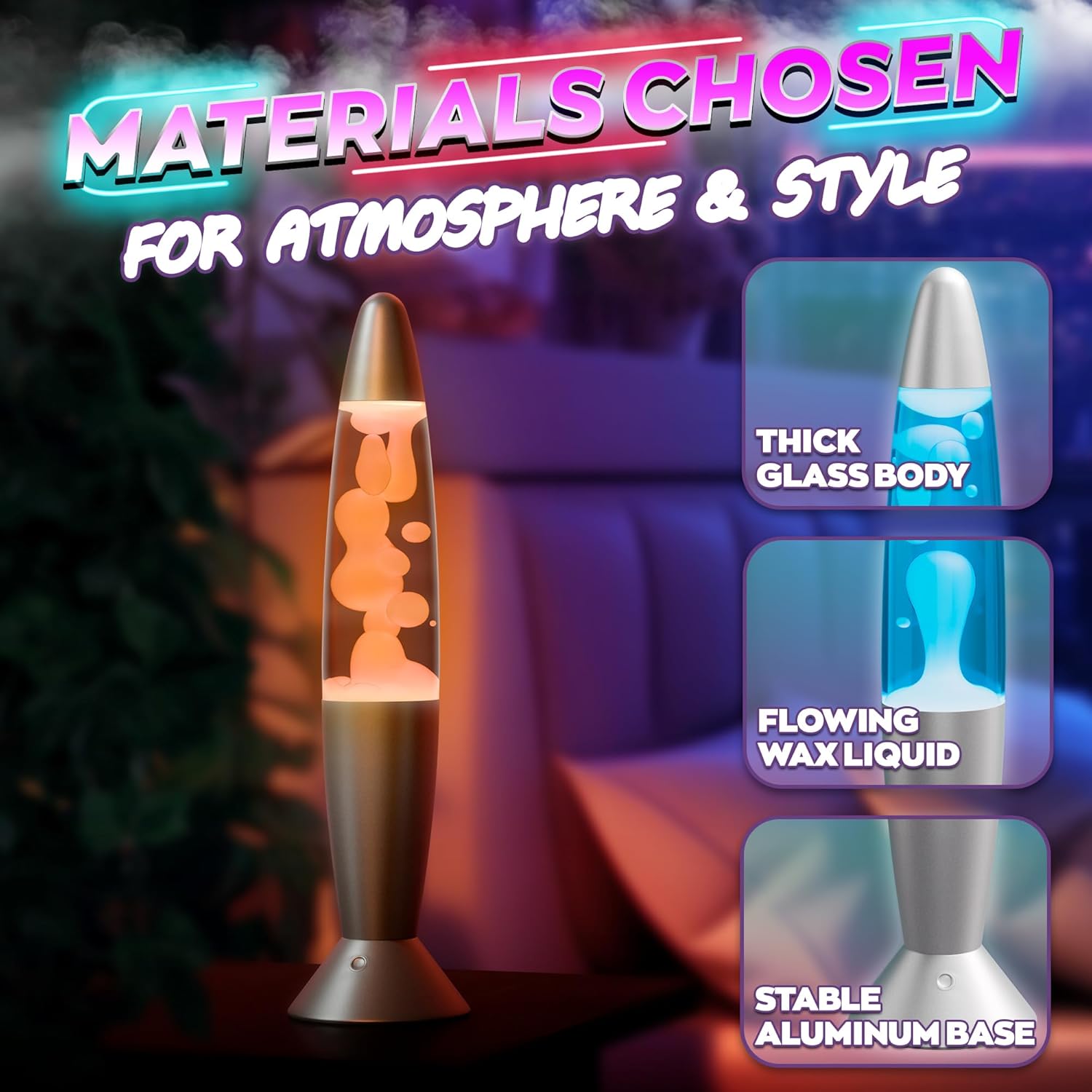 16" LED Liquid Motion Lamp with Remote Control – 17 Color Changing Decorative Novelty Lighting for Bedroom, Living Room, & Office – Home Decor, Mood Lamp with 4 Modes & 8-Hour Auto Off Night Light