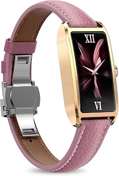 Elegant Smart Watch for Women Fitness Tracker with Step Counter Calorie Tracker Heart Rate Monitor Sleep Tracker IP68 Waterproof Activity Tracker Bracelet with AMOLED Touchscreen for iOS Android
