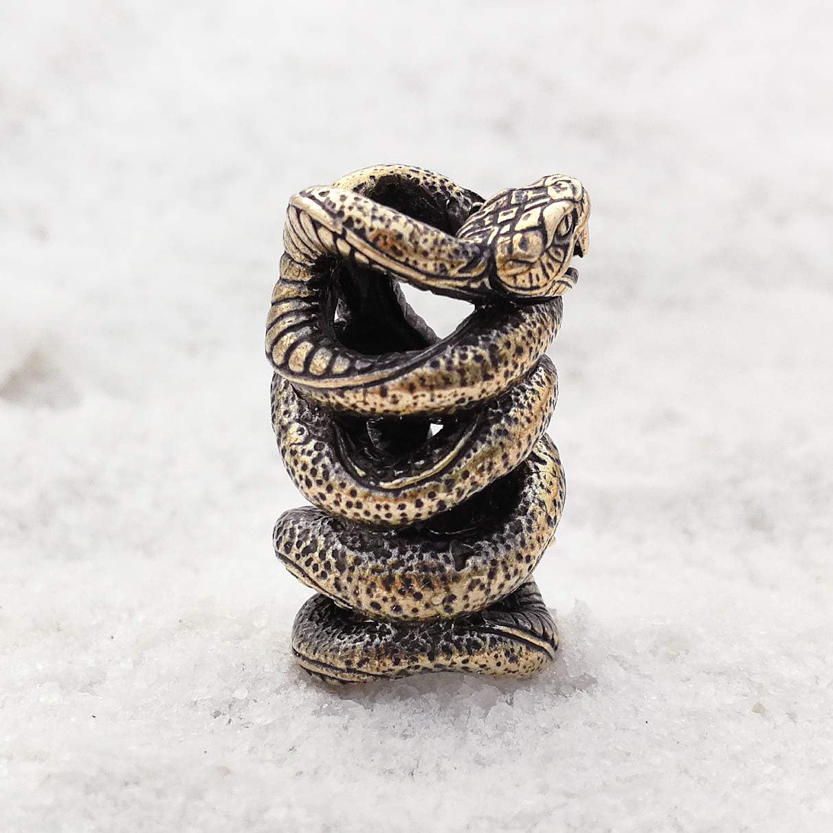 CooB EDC Paracord Bead, Pendant, Charm, Knife Lanyard Bead Python Snake. Metal Hand-Casted Paracord Beads Pendants for Knives Lanyards 1pcs/Lot