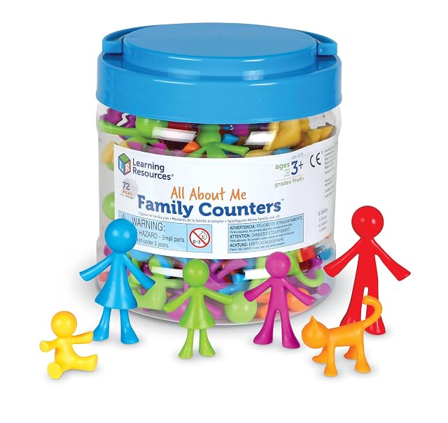 Learning Resources Juguete de Conteo y Clasificación - Set Mi Familia con 72 Figuras en 6 Colores