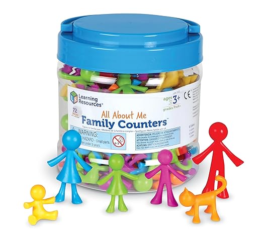 Recursos de Aprendizaje Todos Sobre Mi Contadores Familiares, Set de 72, Edades 3+, SEL, Habilidades Sensoriales, Reconocimiento de Colores