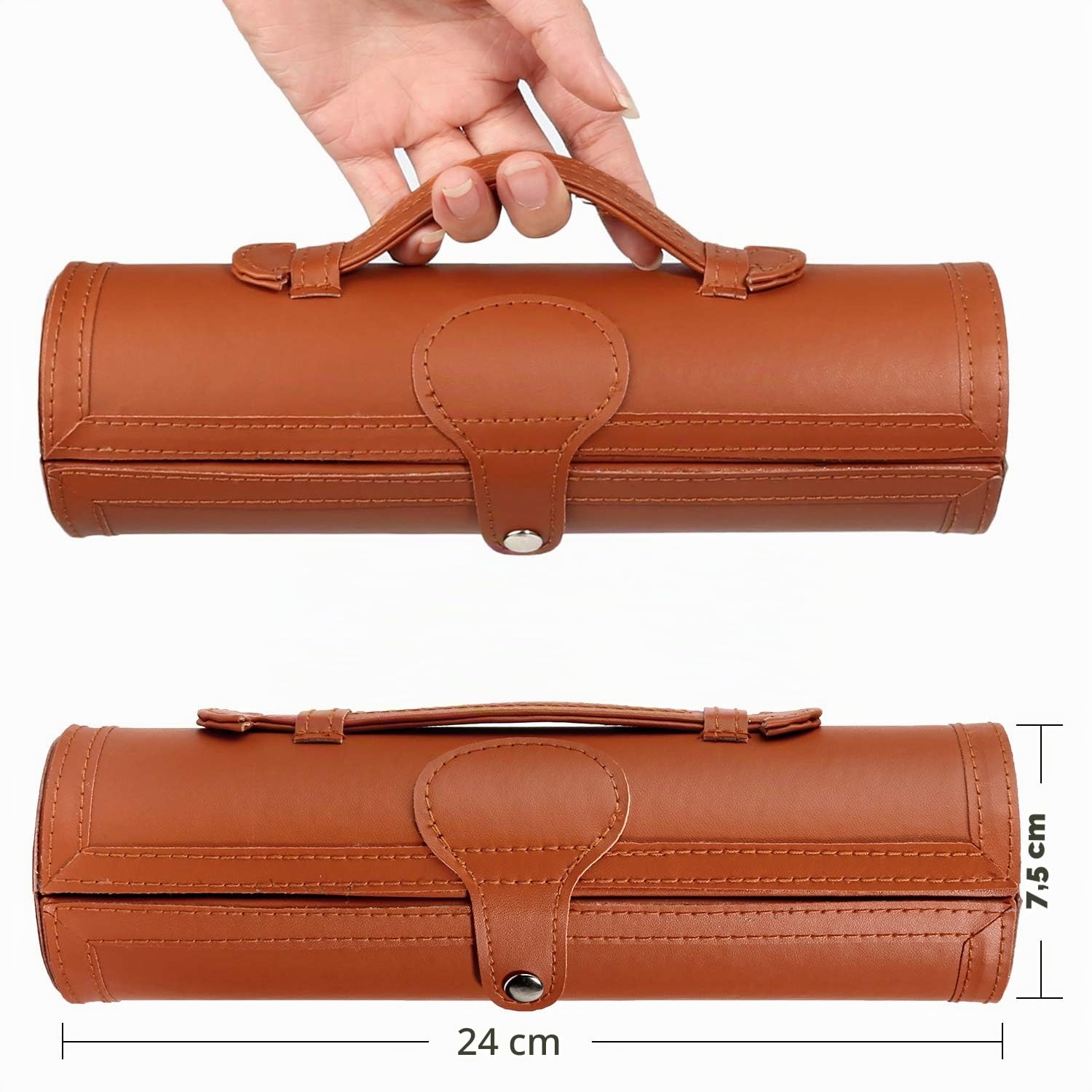 Schuhputz-Set mit einem glatten und eleganten PU Etui, Schuhputz-Reise Set mit Bürste, bestehend aus 12 Teilen