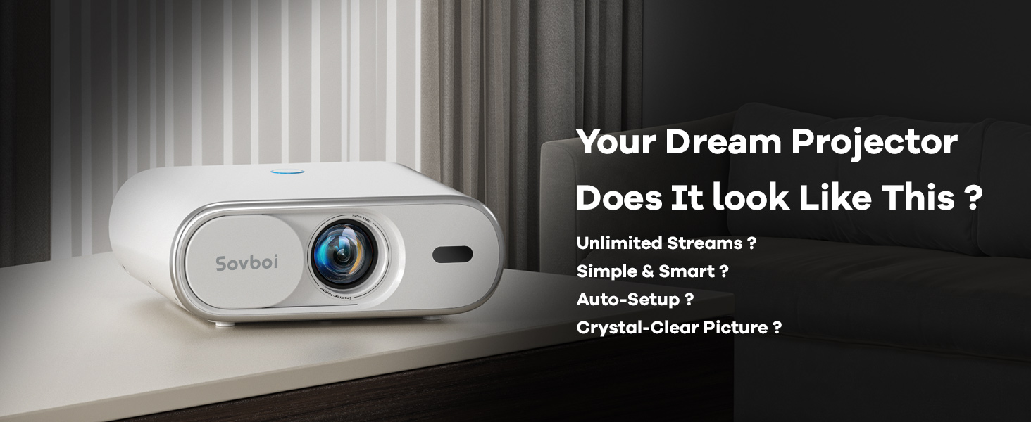 Projector 4K: [1500 ANSI Native 1080P, Auto Focus & 4D Keystone