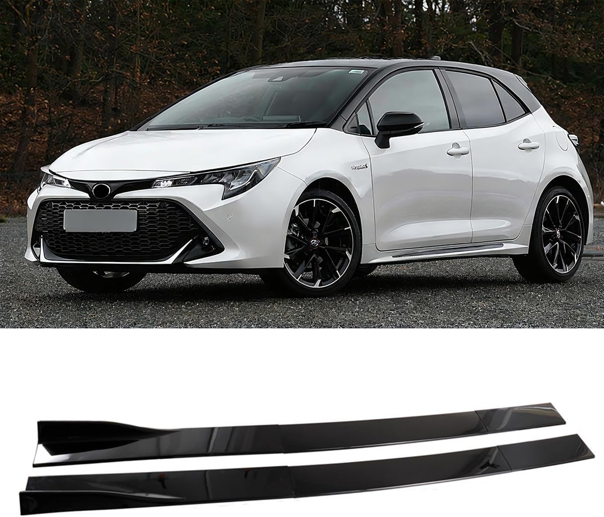 For Toyota Corolla Camry SE XSE Solara Prius Venza RAV4 Sienna Yaris Highlander CHR GR86 Car Universal Side Skirts 2.2M/86.6" Side Skirts Extension Splitter Lip Rocker Panels Side Skirt Body Kit Black