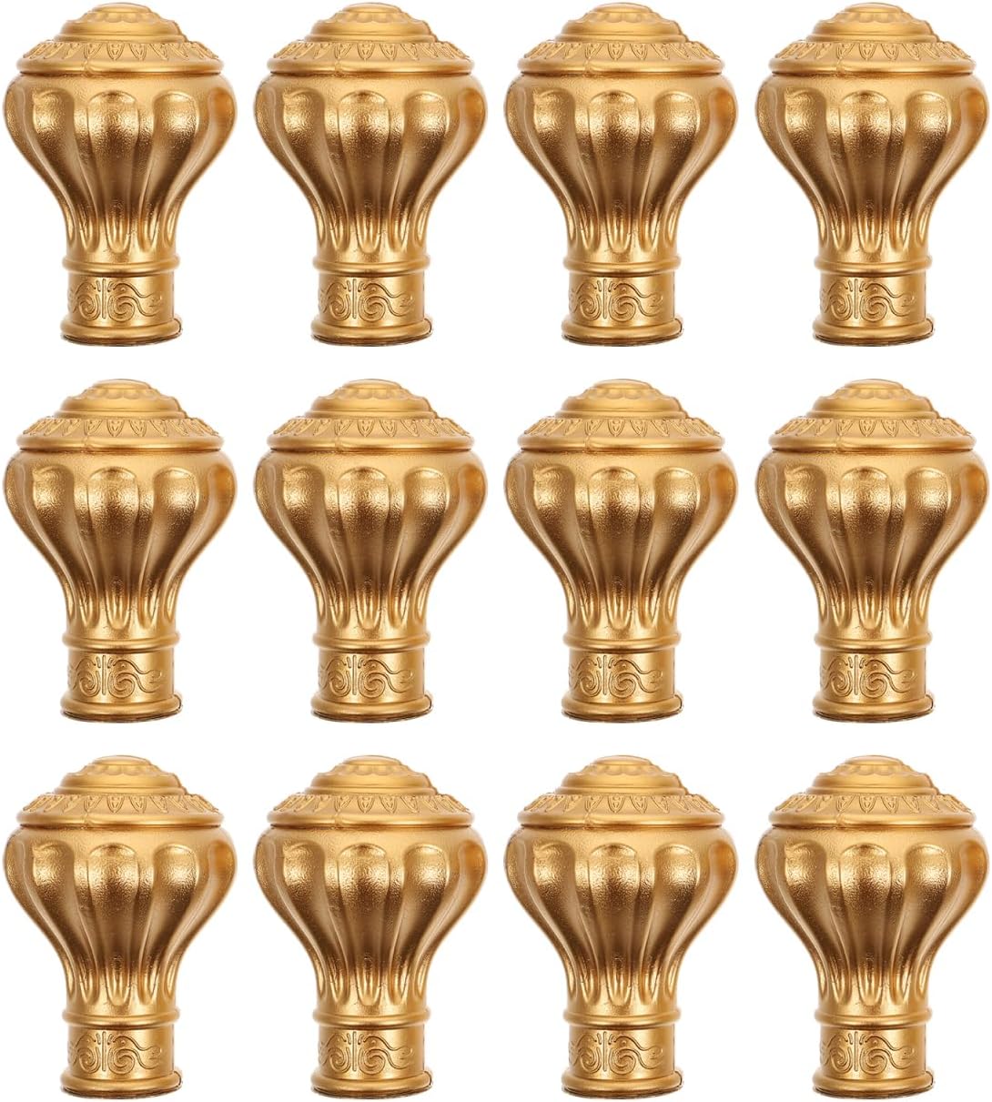 CHILDWEET Roman Rod End Curtain Rod Accessories 12 Pieces 3.54X2.75 Inch Decorative Finials Caps Elegant Curtain Decor for Home and Office Window Treatment Hardware