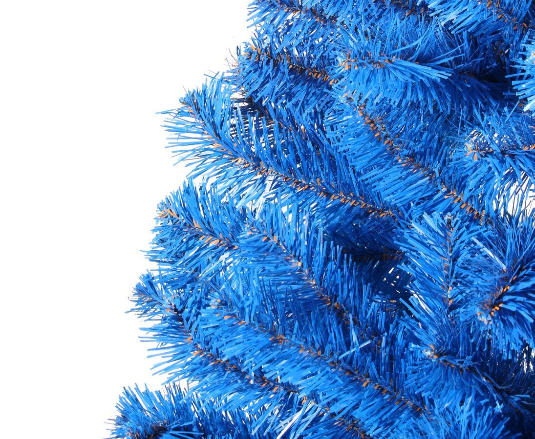 Amazon.de: Knstlicher blau Farbiger Tannenbaum 180cm hoch schwer  entflammbar mit PVC Nadeln - Groer Blauer Christbaum Weihnachtsbaum in B1