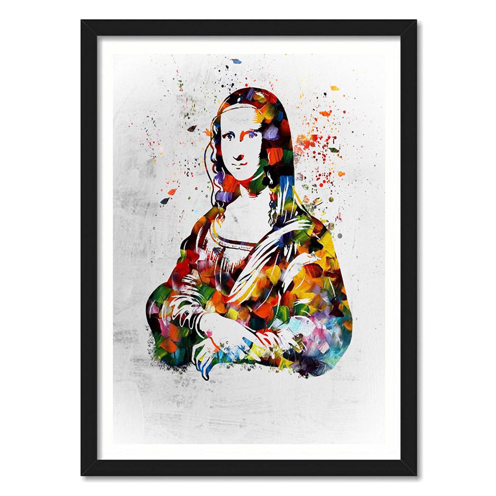 Good hope Monalisa Painting PopArt Framed Poster, multicolour, Print, 10inch x 13inch For Room Office Wall