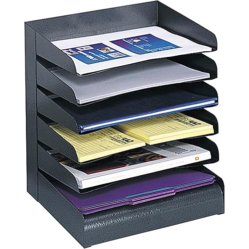 Safco Desk Organizer, 6 Shelves, Office and Classroom Mailbox, Mail Sorter, Commercial Grade Steel, Black
