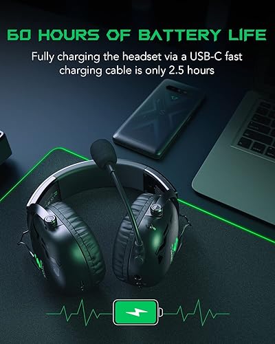 Miniatura 5 de Black Shark Auriculares inalámbricos para juegos con micrófono ultra claro desmontable - Bluetooth 5.2 - Con cable 0.138 in - 2.4 GHz inalámbrico 3
