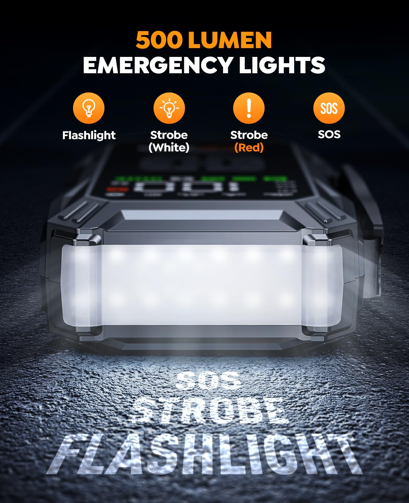 YaberAuto 9-in-1 Jump Starter with Air Compressor 5500A 150PSI Portable Car Battery Jump Starter (All Gas/10L Diesel), Jump Box Car Battery Jumper Starter Portable Jumper Cables, 150W DC, Lights