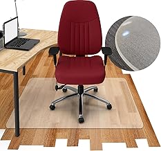 Odourless Comfort Floor Protection Mat Office Chair Underlay with Bevelled V-Edge Square 120 x 200 cm Transparent Non-Slip Chair Mat Washable