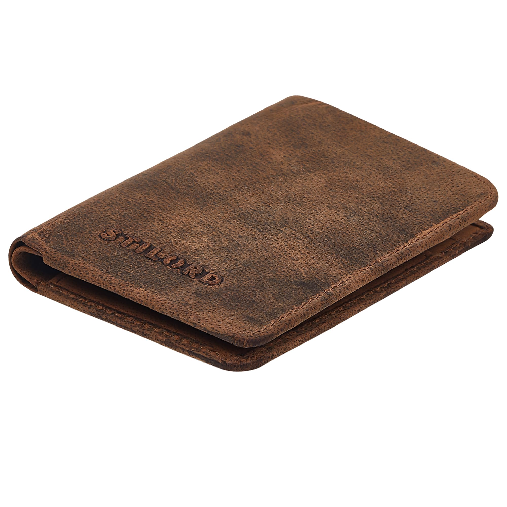 STILORD "Ledo Porte Carte en Cuir Véritable Mini Etui Carte élégant Portefeuille Cuir Protection RFID Femme Homme Porte Monnaie Slim Wallet Card Holder Pochette Carte Couleur:Avani - Marron