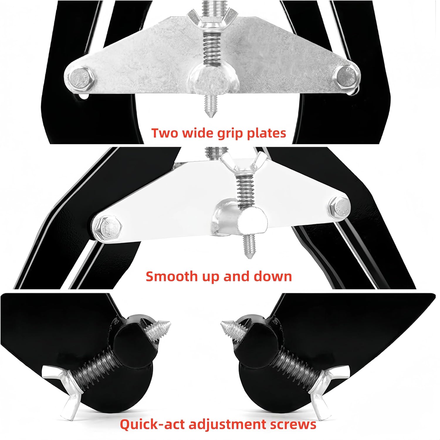 1-2.5 Inch Pipe Clamp, High Strength Steel Pipe Welding Clamp, Portable Pipe Alignment Clamp Tools with Quick Acting Screws for Pipe Fitting Welding (Black)