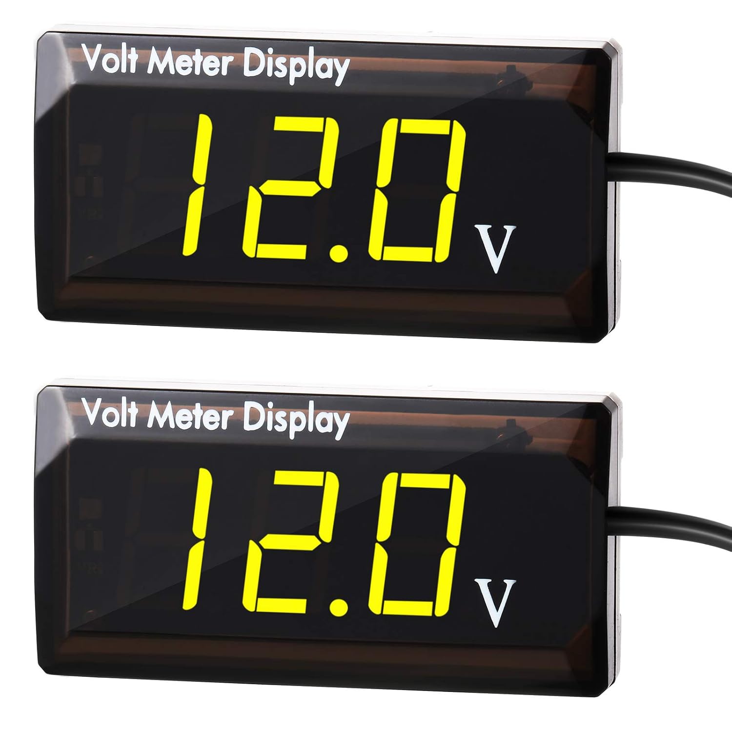 2 Pieces DC 4 to 28V Car Digital Voltmeter 12V Voltage Meter Car Audio Gauge LED Display 12V Waterproof Voltage Gauge Meter for Motorcycle(Yellow Light) 2 Pieces DC 4 to 28V Car Digital Voltmeter 12V Voltage Meter Car Audio Gauge LED Display 12V Waterproof Voltage Gauge Meter for Motorcycle(Yellow Light)