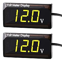 Vista 8 de 2 Piezas de Voltímetro Digital para Coche DC 4 a 28V, Medidor de Voltaje 12V, Medidor de Audio para Coche, Pantalla LED, Voltímetro de Voltaje