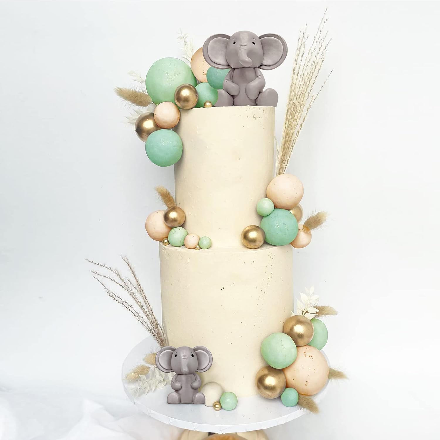 30 PCS Elephant Cake Toppers Cute Baby Elephant Cake Decorations Mini