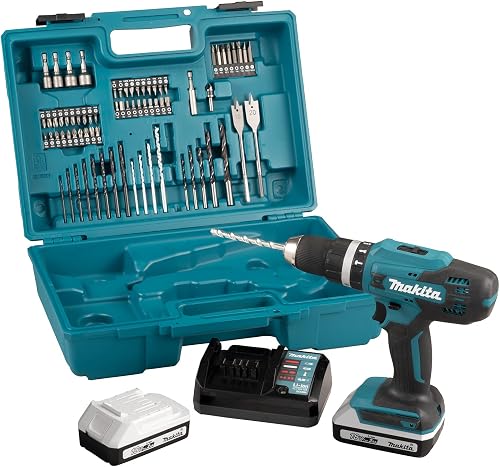 MAKITA Trapano a percussione Alimentazione a batteria 18 V Li-Ion (2 x 2.0 Ah) con kit 74 accessori - HP488DAEX1 - 2