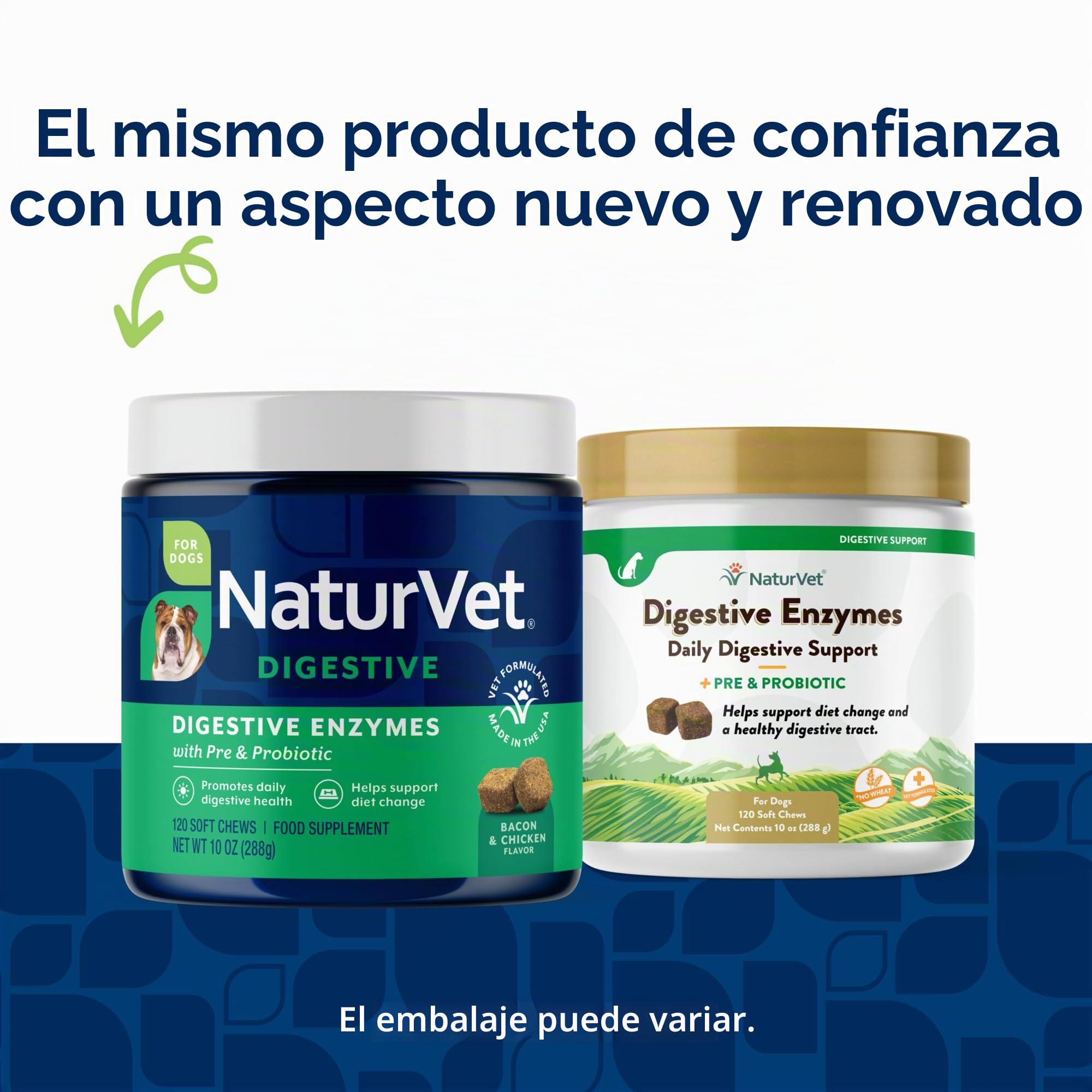 NaturVet – Enzimas digestivas – Además de probióticos y prebióticos – Ayuda a apoyar el Cambio de la Dieta y un tracto digestivo Saludable – para Perros y Gatos (masticables Suaves, 120 Unidades)