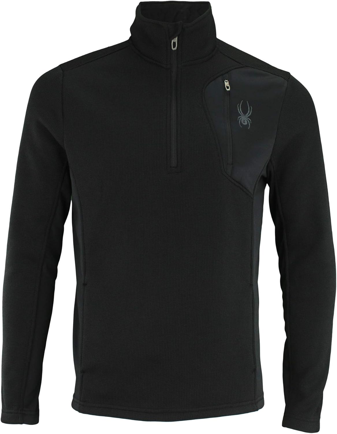 Spyder Men's Raider 1/4 Zip Sweater, Black (F19) Small