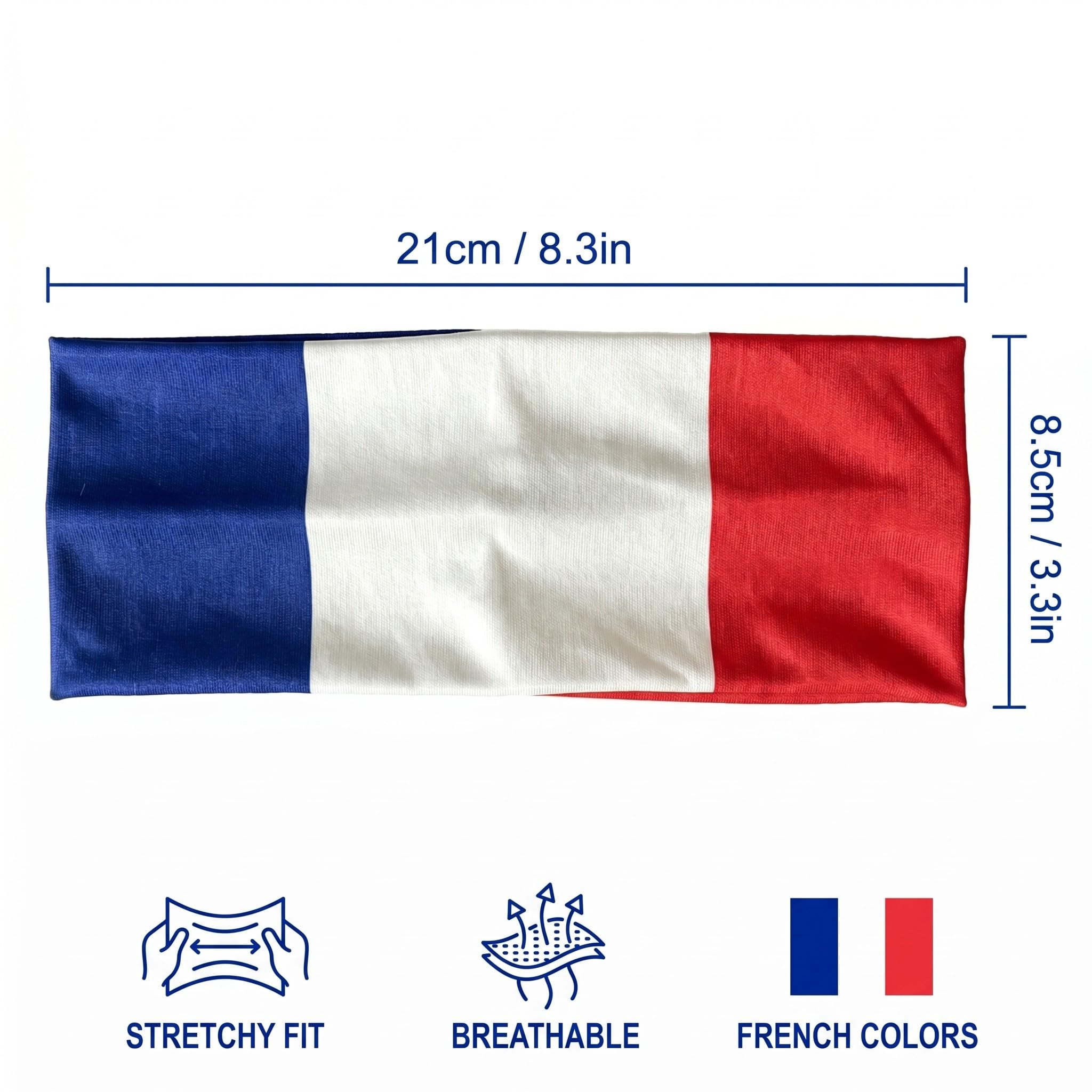1Ud Pañuelo Bandera Francia, Azul Blanco Rojo Pañuelo Aficionado Francés para Mundial de Fútbol, Eventos Deportivos y Fiestas