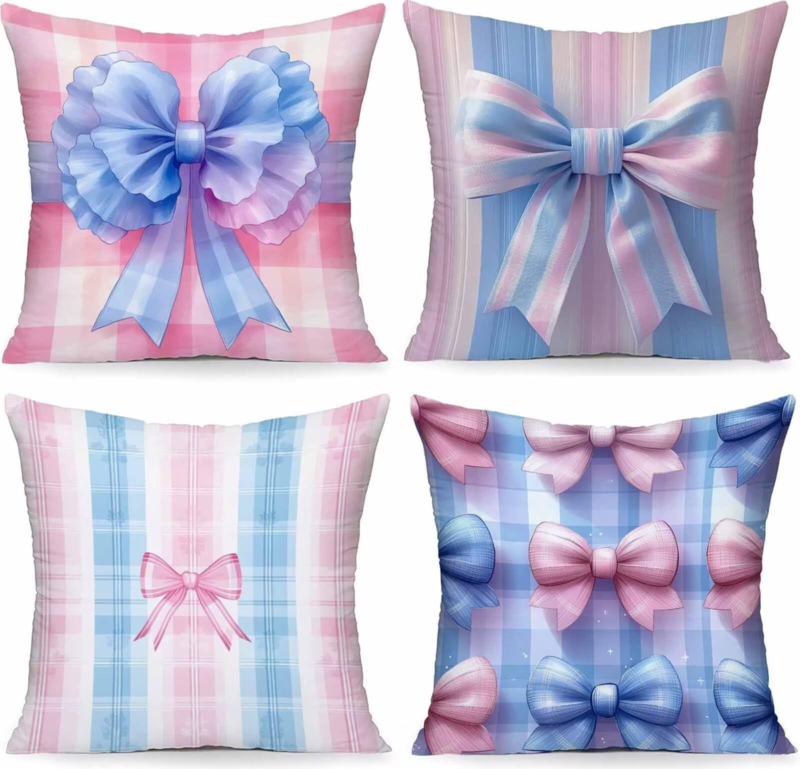 Cojines Sofa Arco Fundas Cojines 65x65cm Juego De 4, Azul Funda Cojin Exterior Impermeable Lino Cuadradas Cushion Covers Accesorios de Oficina para Exterior Jardin Balcón Room Decor PjY9179 F-B