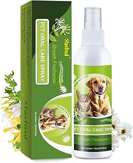 Pet Oral Spray, Oral Hygiene Spray for Dogs and Cats, No Brush Oral Cleaning Mouthwash, Edible Fresh Breath, Oral Deodoran...