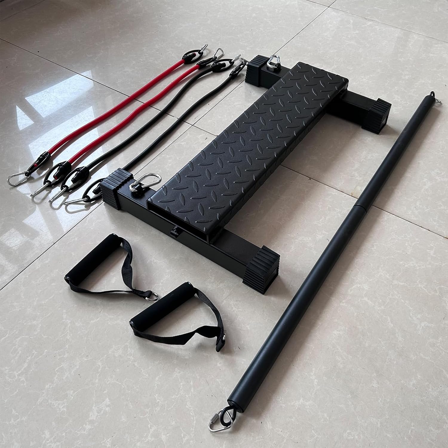 Multifunctional Steel Calf Raise Bar, Wide Standing Calf Raise Block for Calves Stretching, Foot Stretch Platform, Anti-Slip Squat Machine for Home Gym Workout