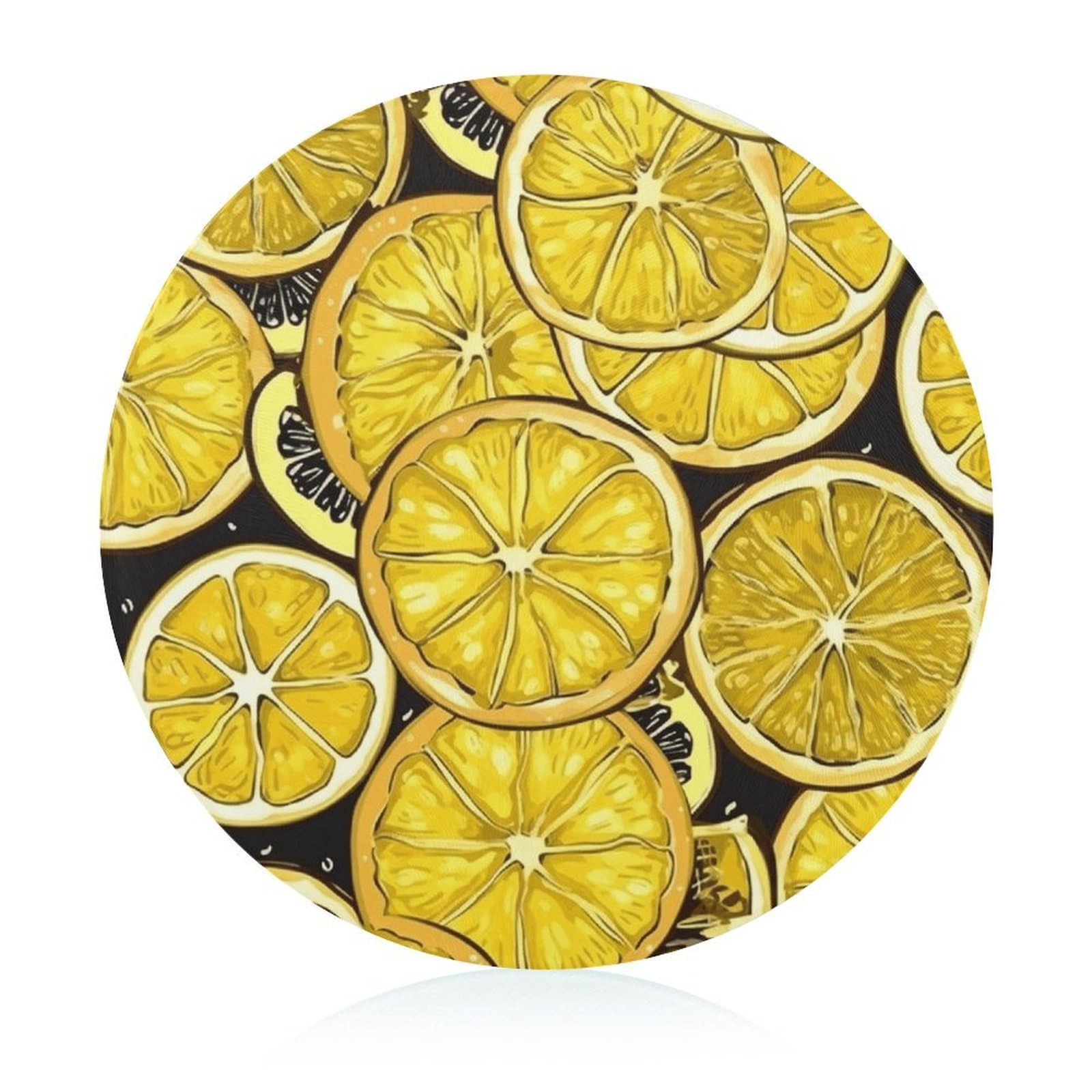 Tagliere rotondo per carta da parati a fette di limone, facile da pulire, taglieri per cucina di grandi dimensioni 7,9, taglieri essenziali per la cucina, comodo per carne e verdure