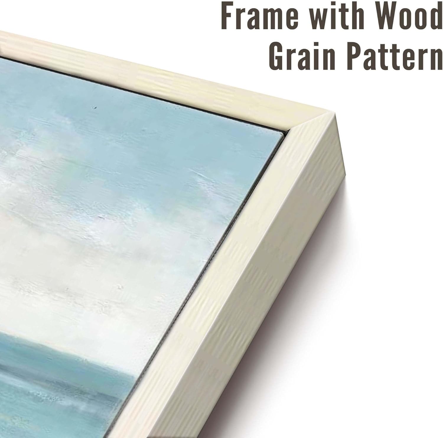 Coastal Wall Art Framed Painting: Beach Scene Ocean Canvas Picture Decor Large Seaside Chair Wave Artwork Sea Seascape Print for Living Room Bedroom 45 x 30 Inches