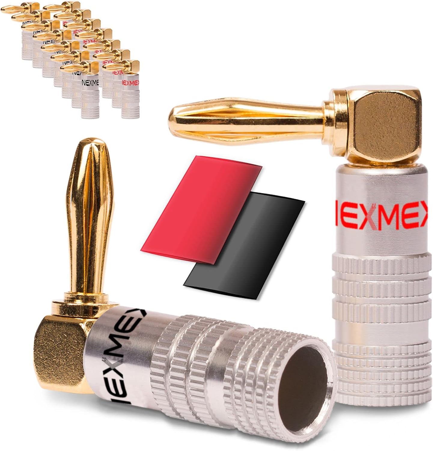 Monosaudio Bananenstecker 8 Stück - Vergoldet Für HiFi Lautsprecher