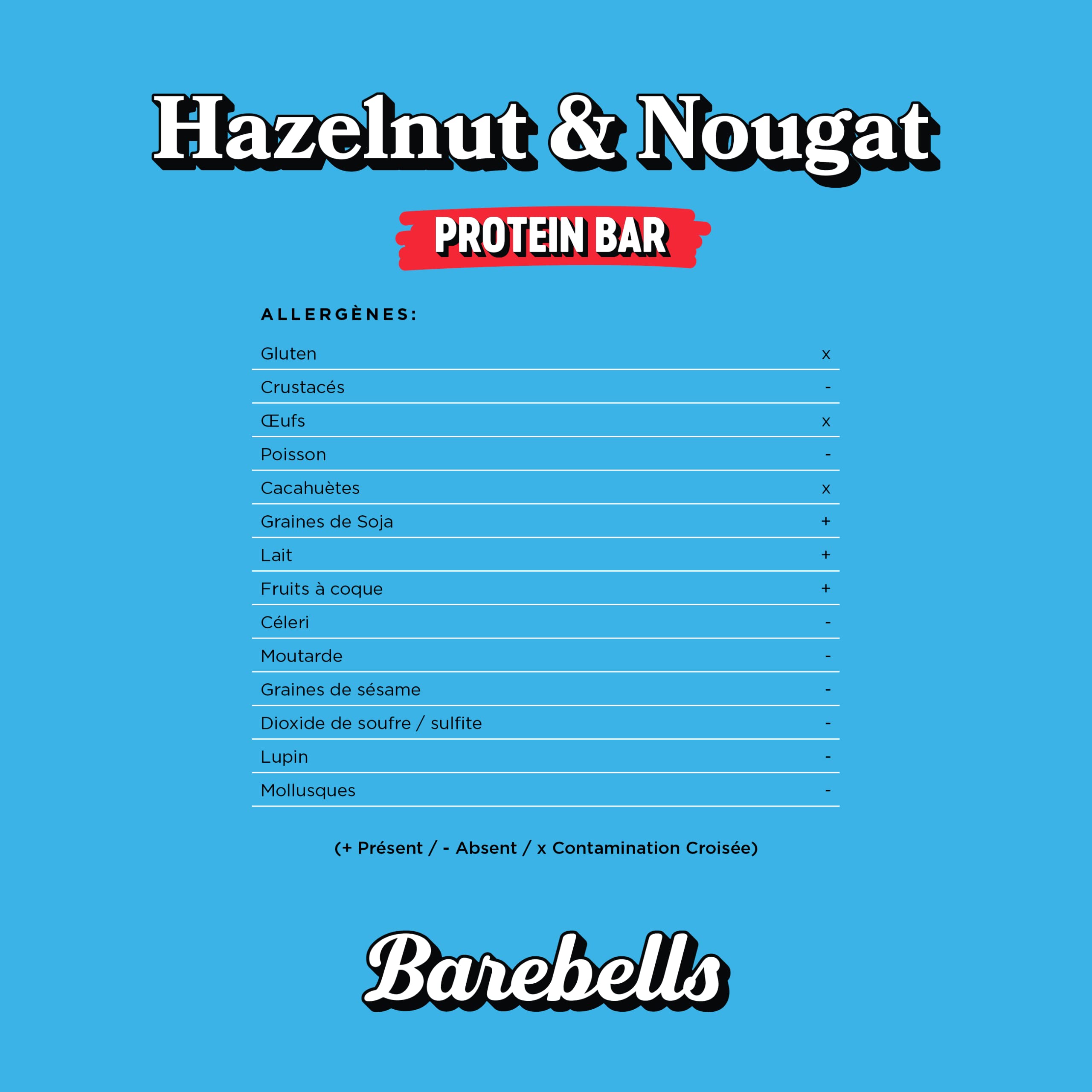 Barebells Barre de protéine 20g proteine, 12x55g chocolat protein bars (Hazelnut & Nougat)