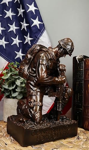Miniatura 7 de Ebros Gift Battlefield - Estatua de soldado arrodillado de 8.5 pulgadas de alto, unidad de combate militar de honor y valor, figura de hermano en