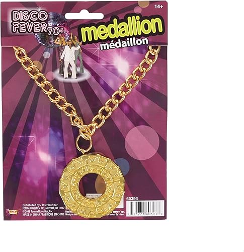 Miniatura 2 de Medallón Disco para Adulto, de Forum Novelties, disfraz años 70, talla única , Como se muestra