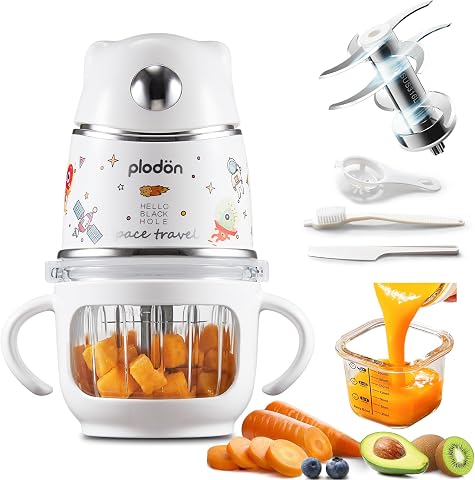 Baby Food Maker, 10oz Glass Baby Puree Blender with Accessories, Silver