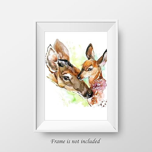 Miniatura 10 de 7Dots Art. Impresión artística de acuarela, póster de 8 x 10 pulgadas en papel grueso de acuarela para habitación de niños, dormitorio, baño.